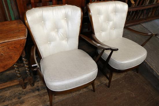 Pair Ercol armchairs(-)